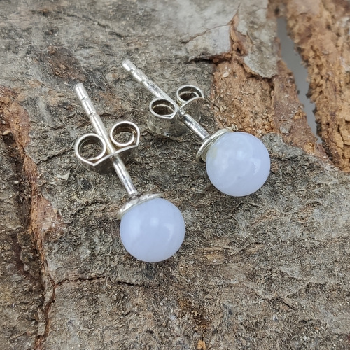 Ohrstecker Silber Chalcedon 5,5mm
