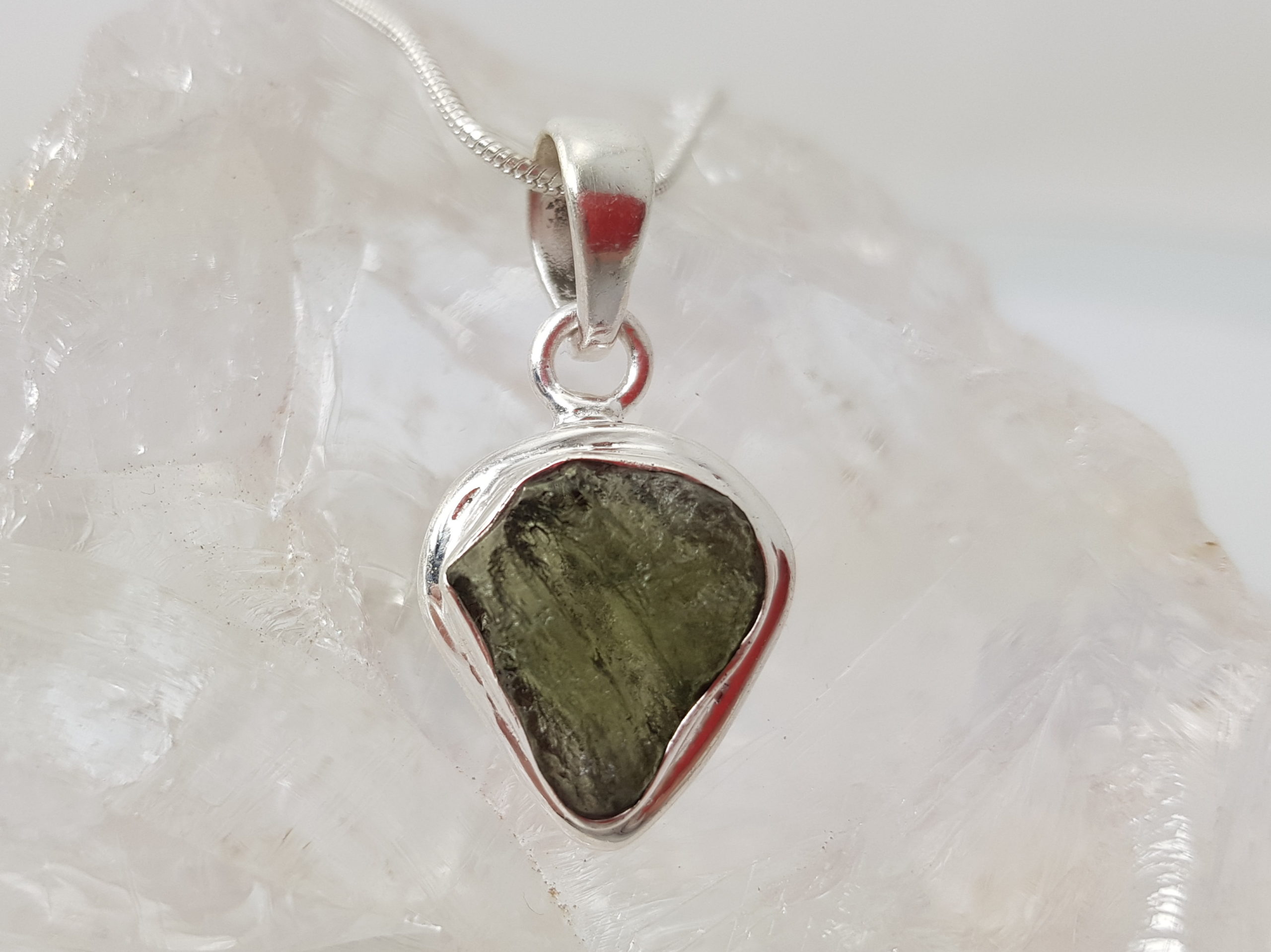 Anhaenger Moldavite Silber