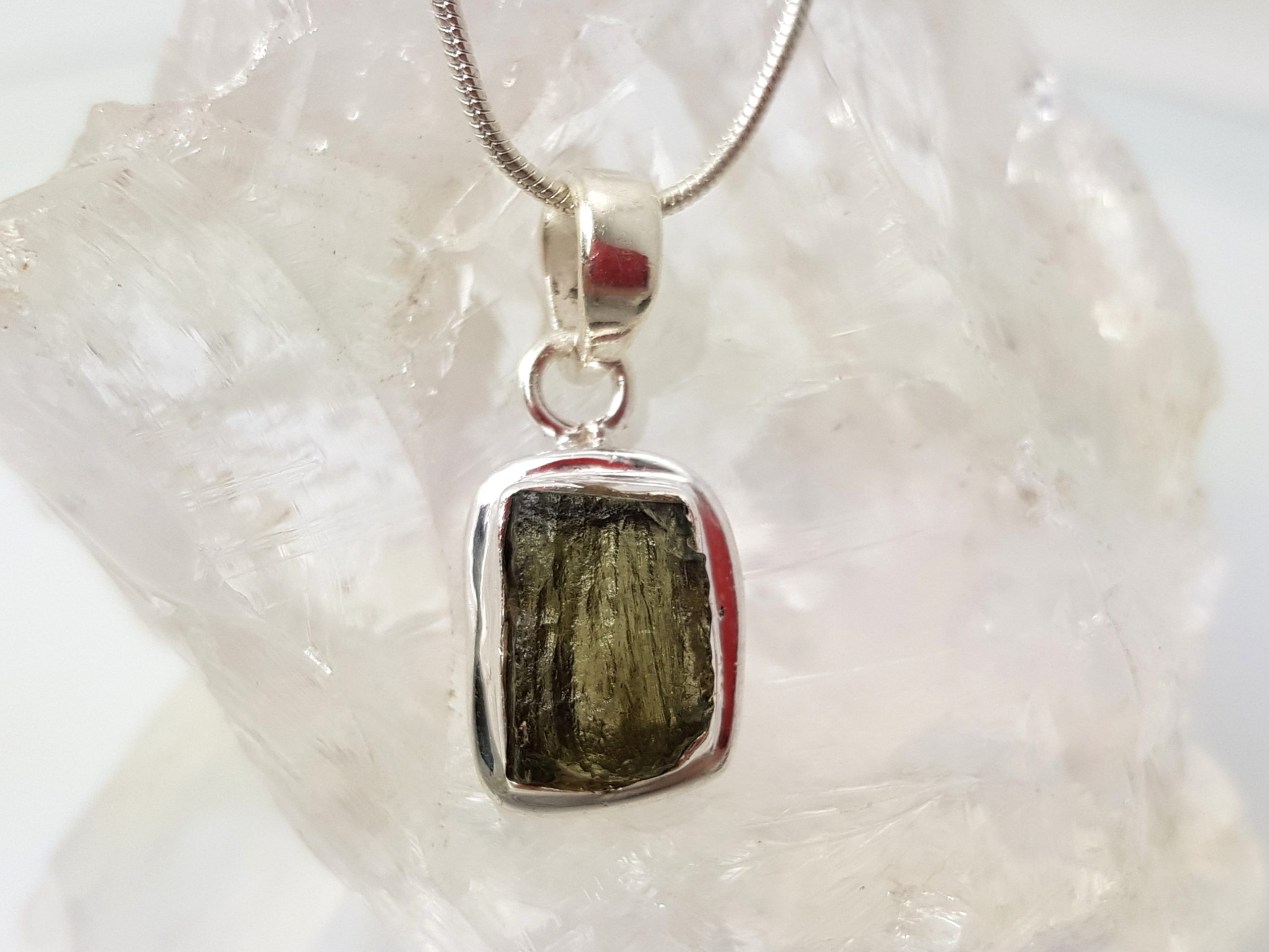 Anhaenger Moldavite Silber