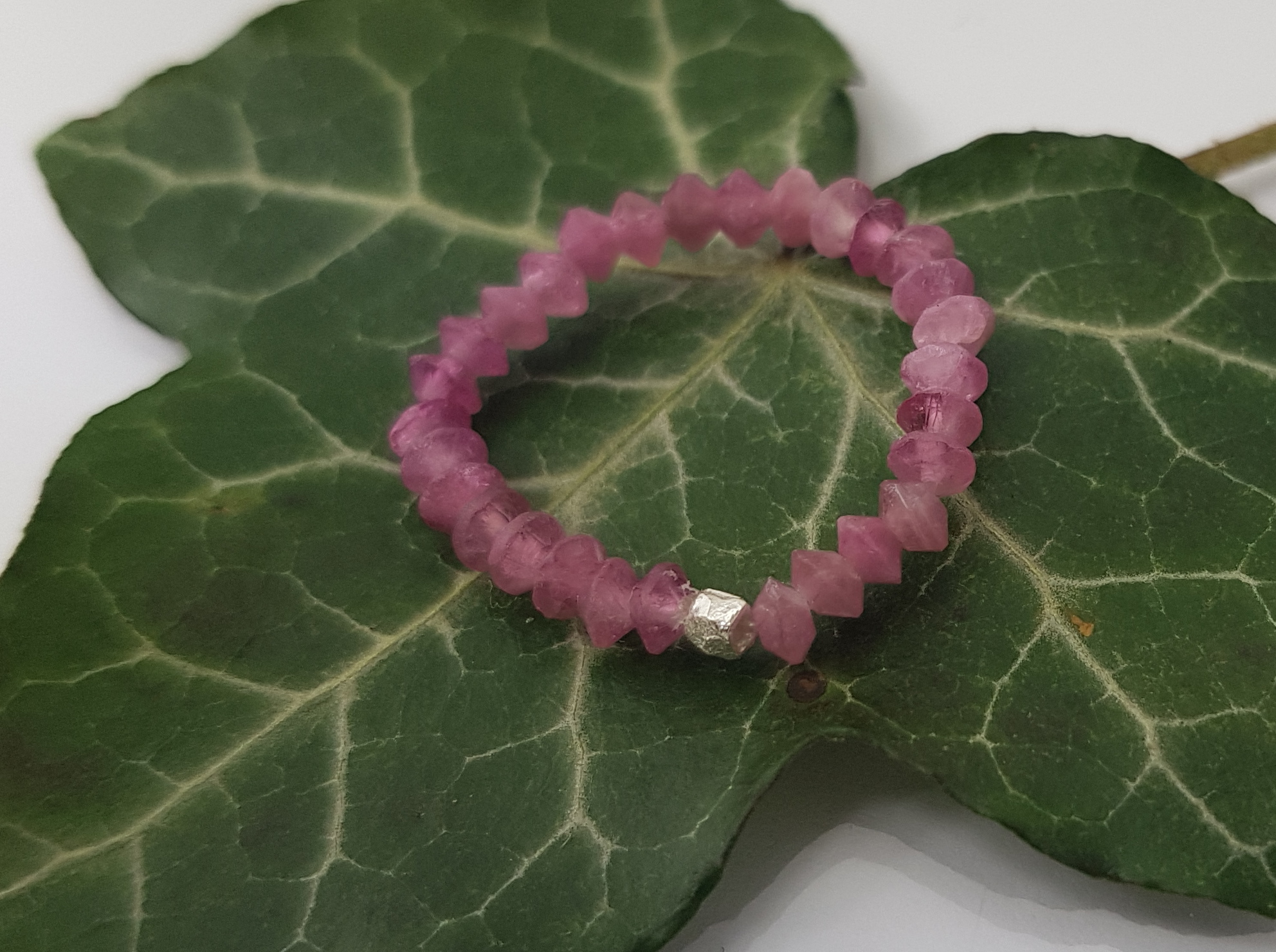 Edelstein Perlenring Turmalin pink