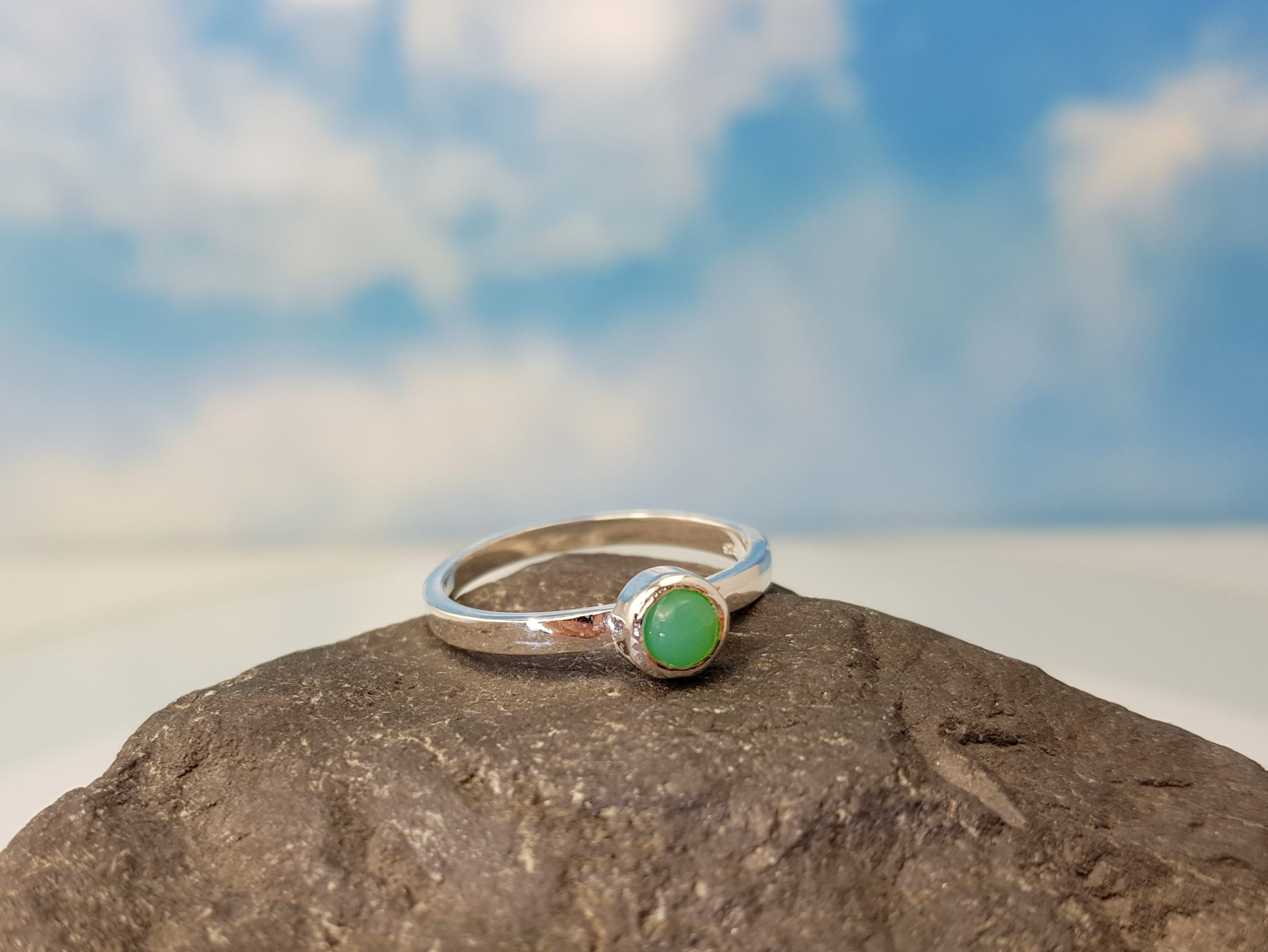 Ring Silber Crysopras Stapelring