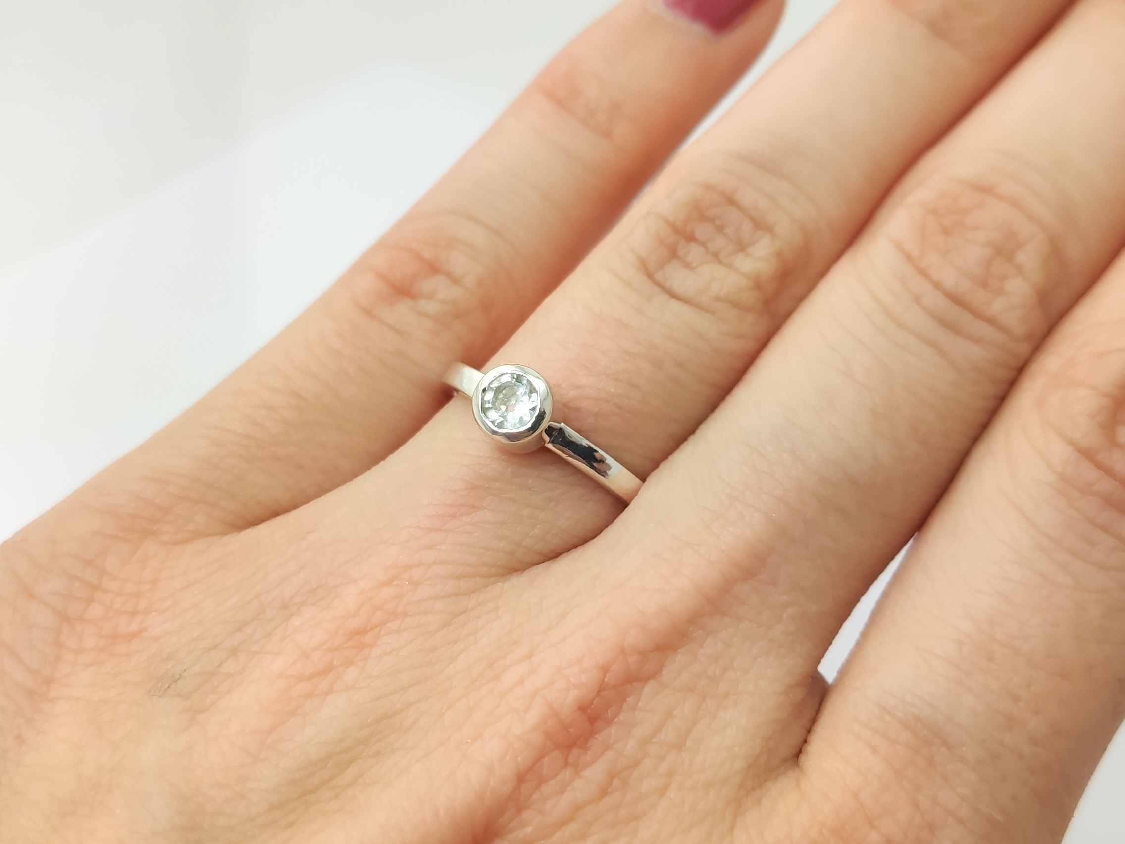Ring Blautopas Stapelring 925 Silber
