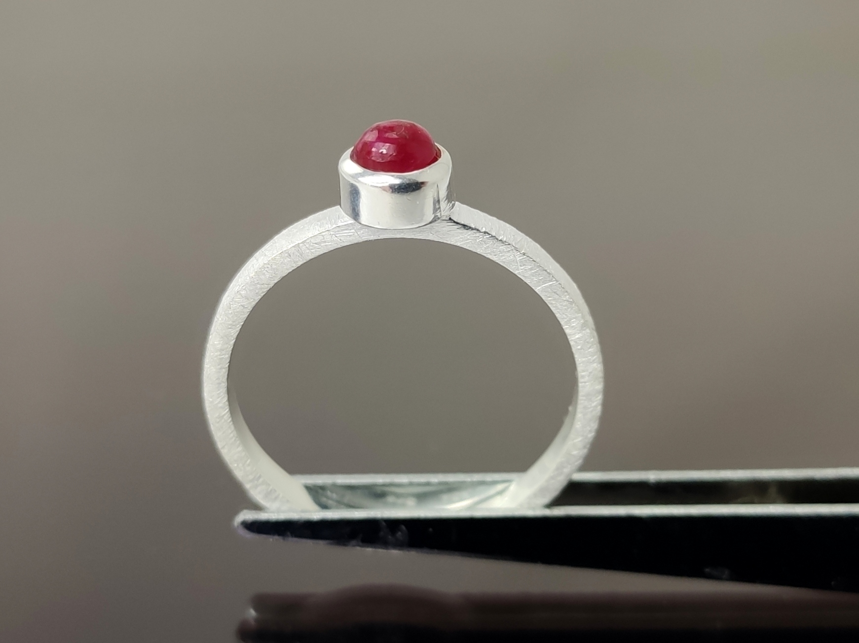 Stapelring Rubin aus 925 Sterlingsilber