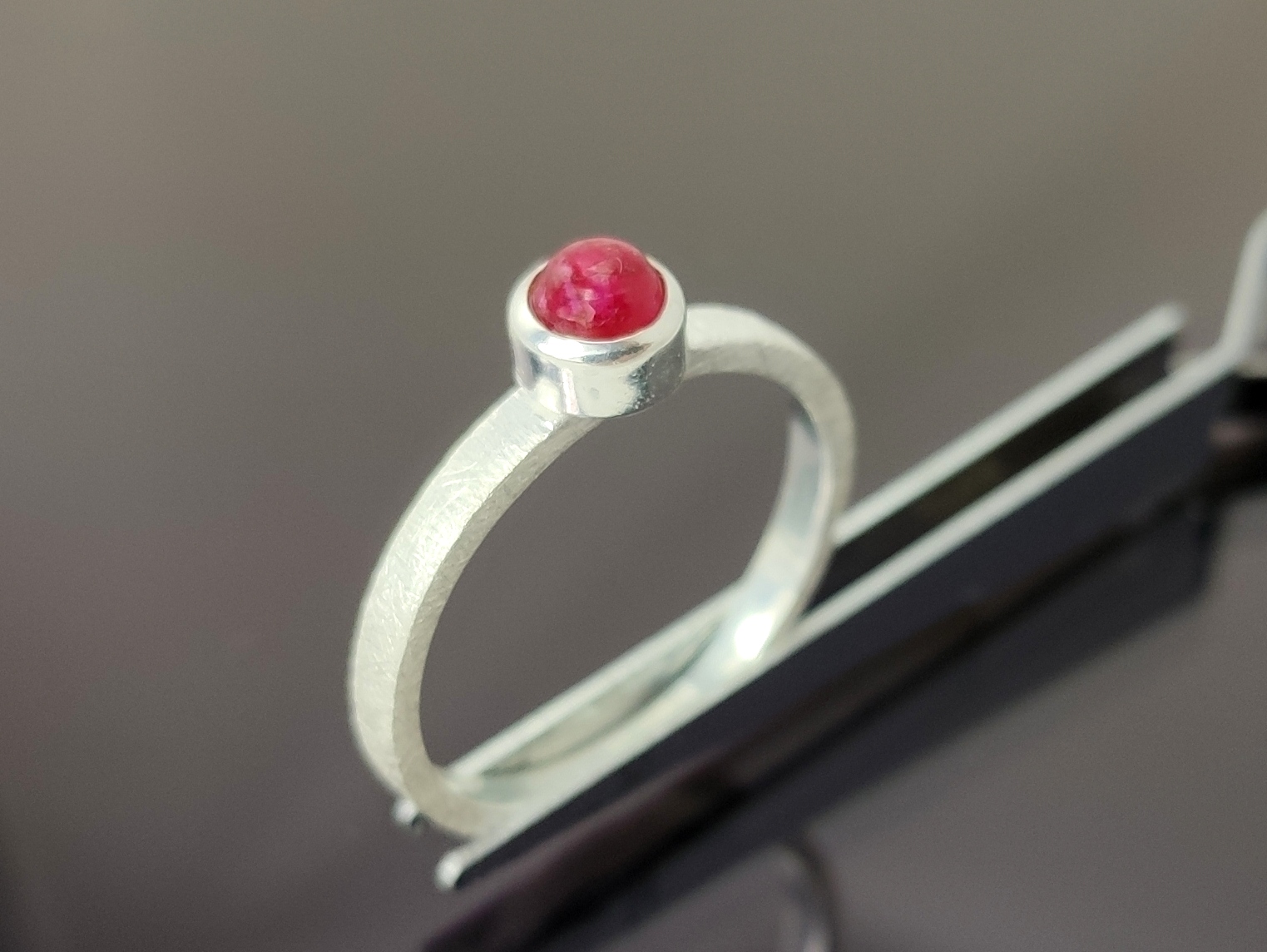 Stapelring Rubin aus 925 Sterlingsilber