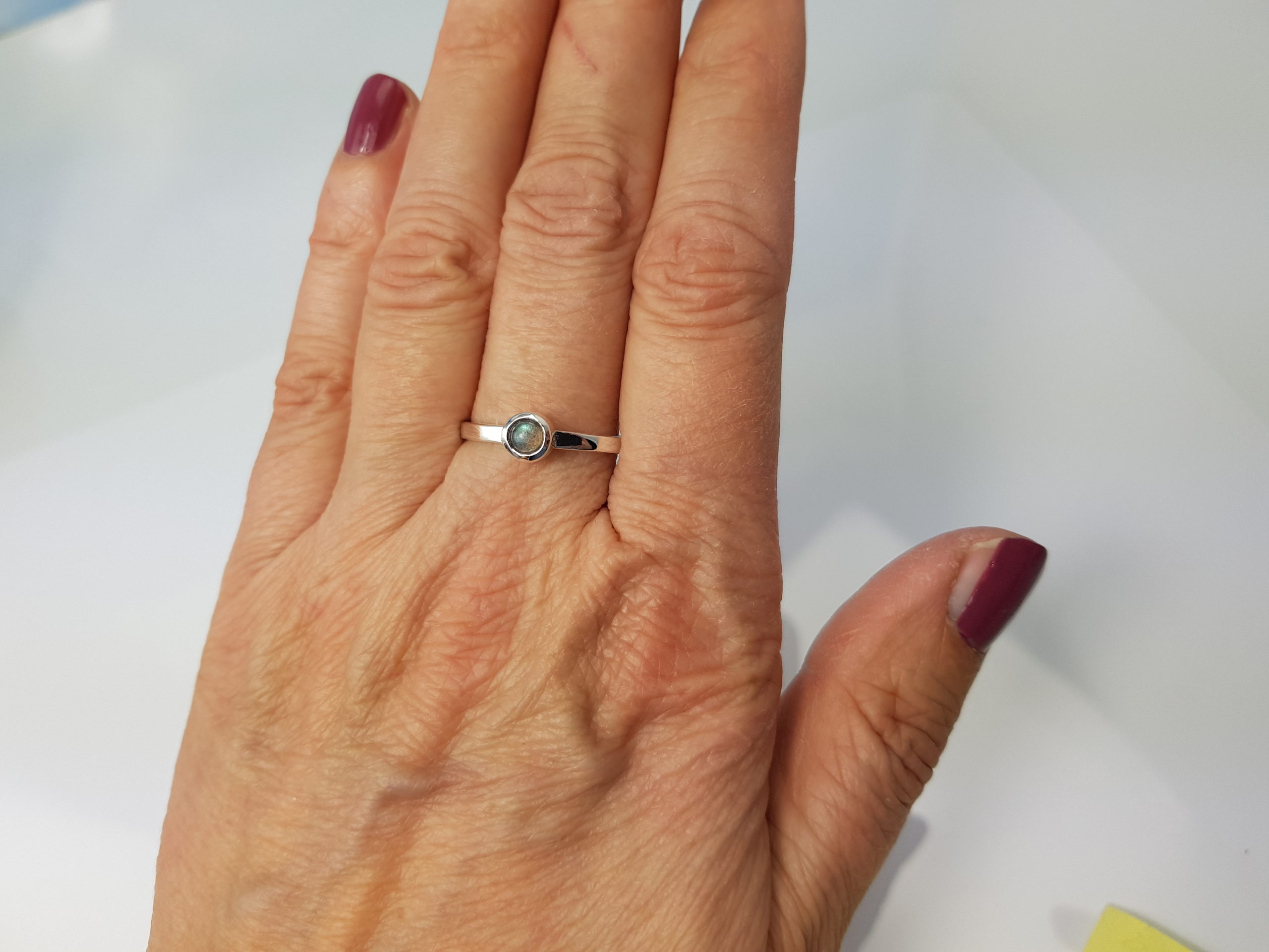 Stapelring Labradorit aus 925 Sterlingsilber