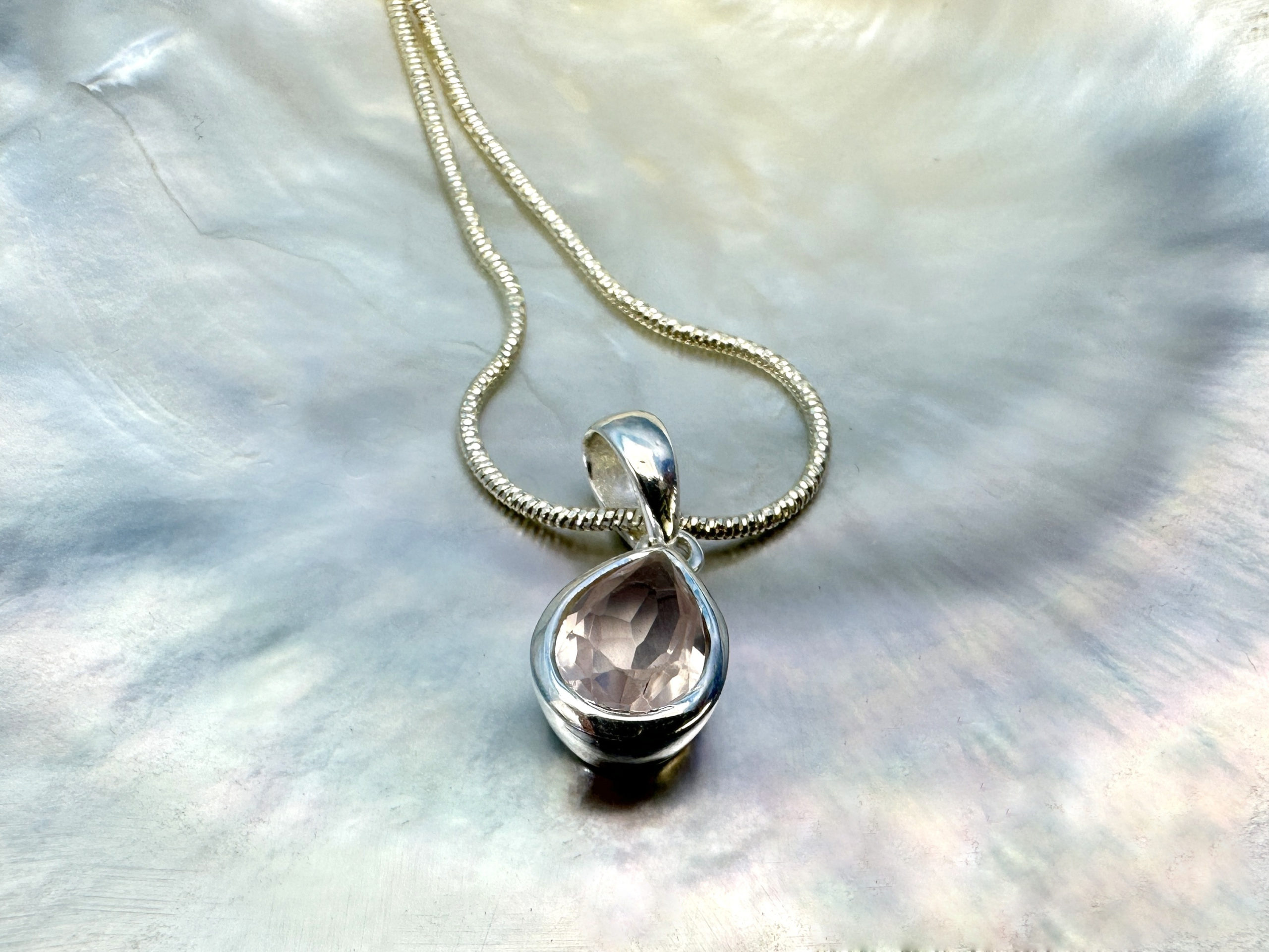 Anhänger Rosenquarz Silber