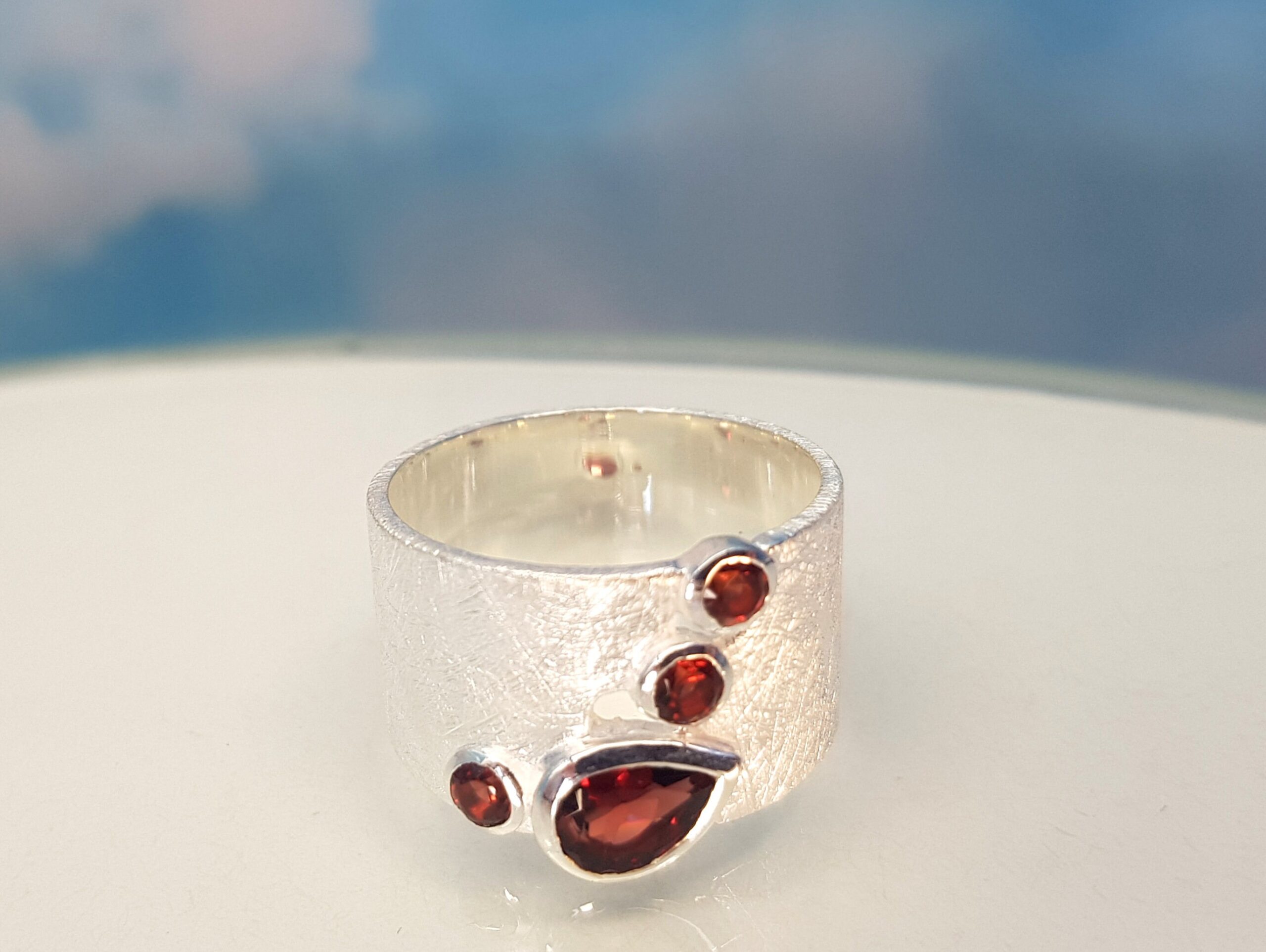 Ring Granat 925 Sterling Silber