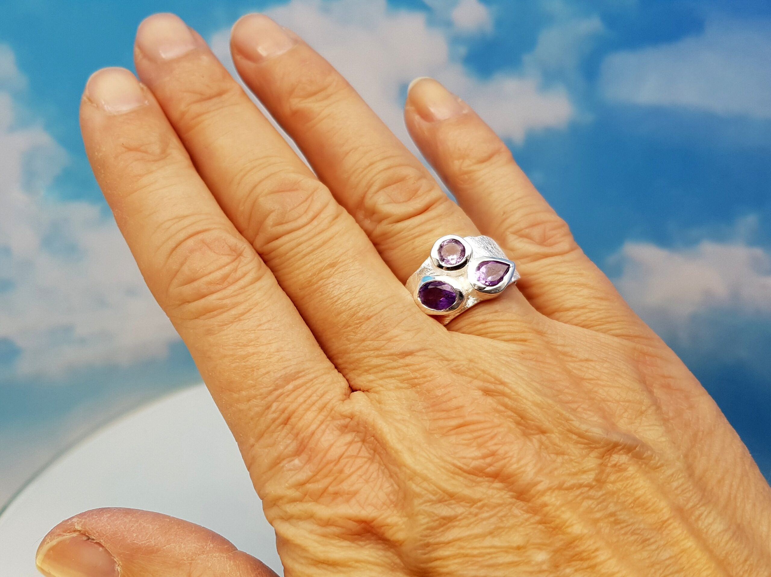 Ring Amethyst facettiert Silber