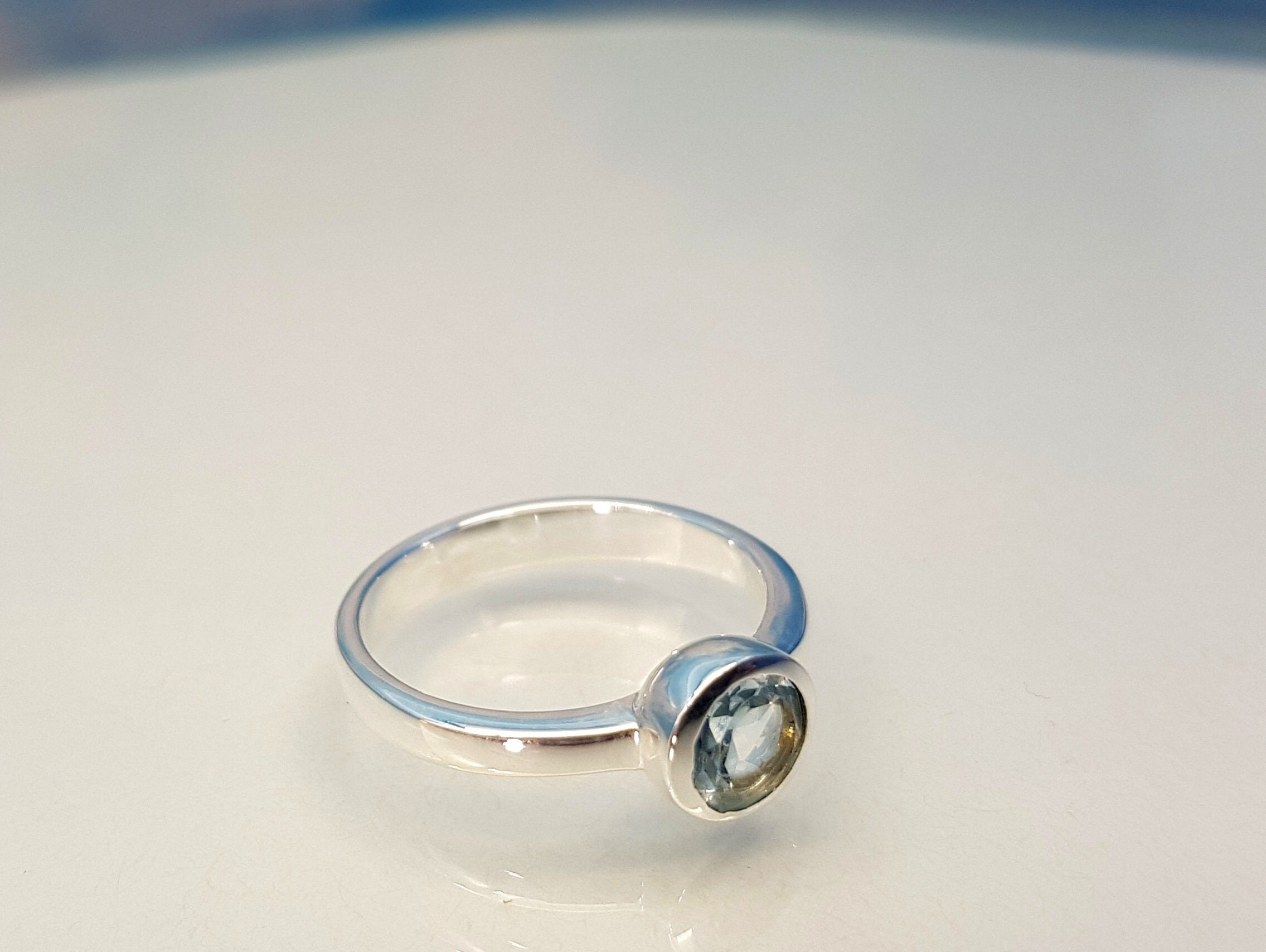 Ring Blauer Topas 925 Silber