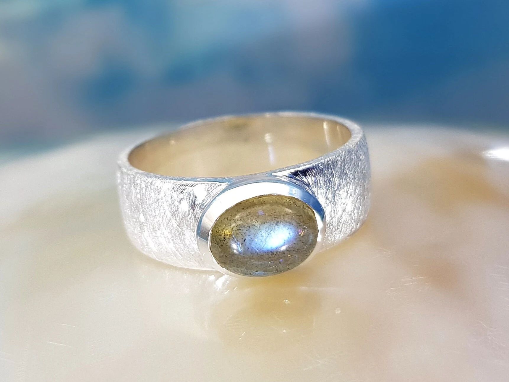 Ring Labradorit Sterlingsilber