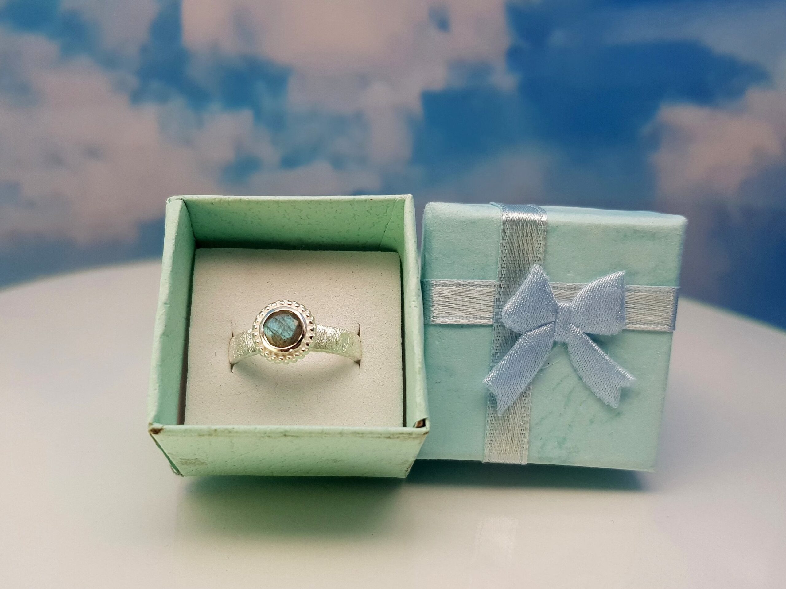 Ring Labradorit facettiert Sterlingsilber