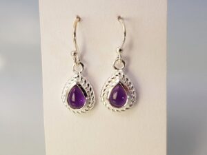 Ohrringe Amethyst Cabochon Silber Paar Steinzauber