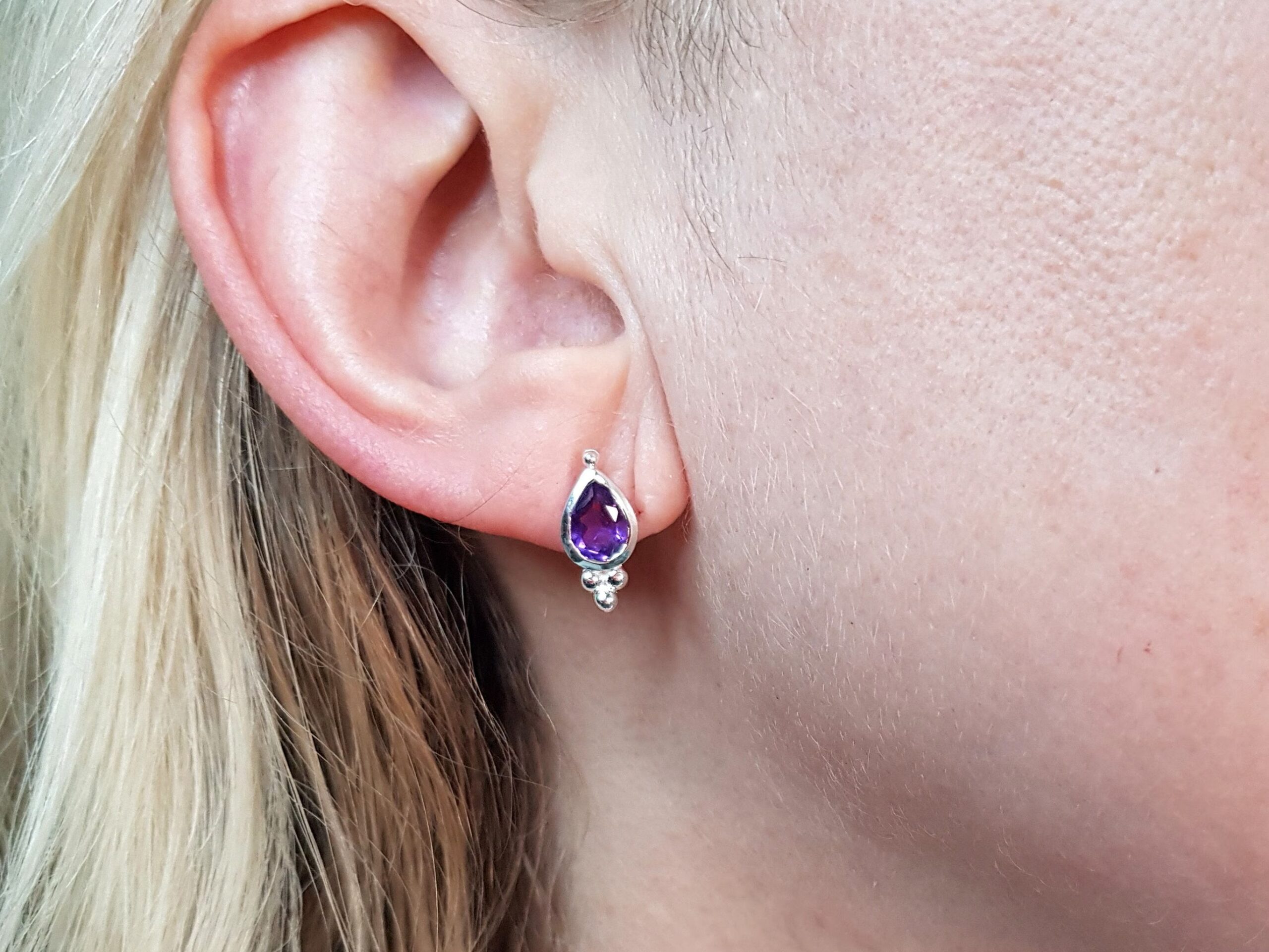 Ohrstecker Amethyst facettiert Sterlingsilber