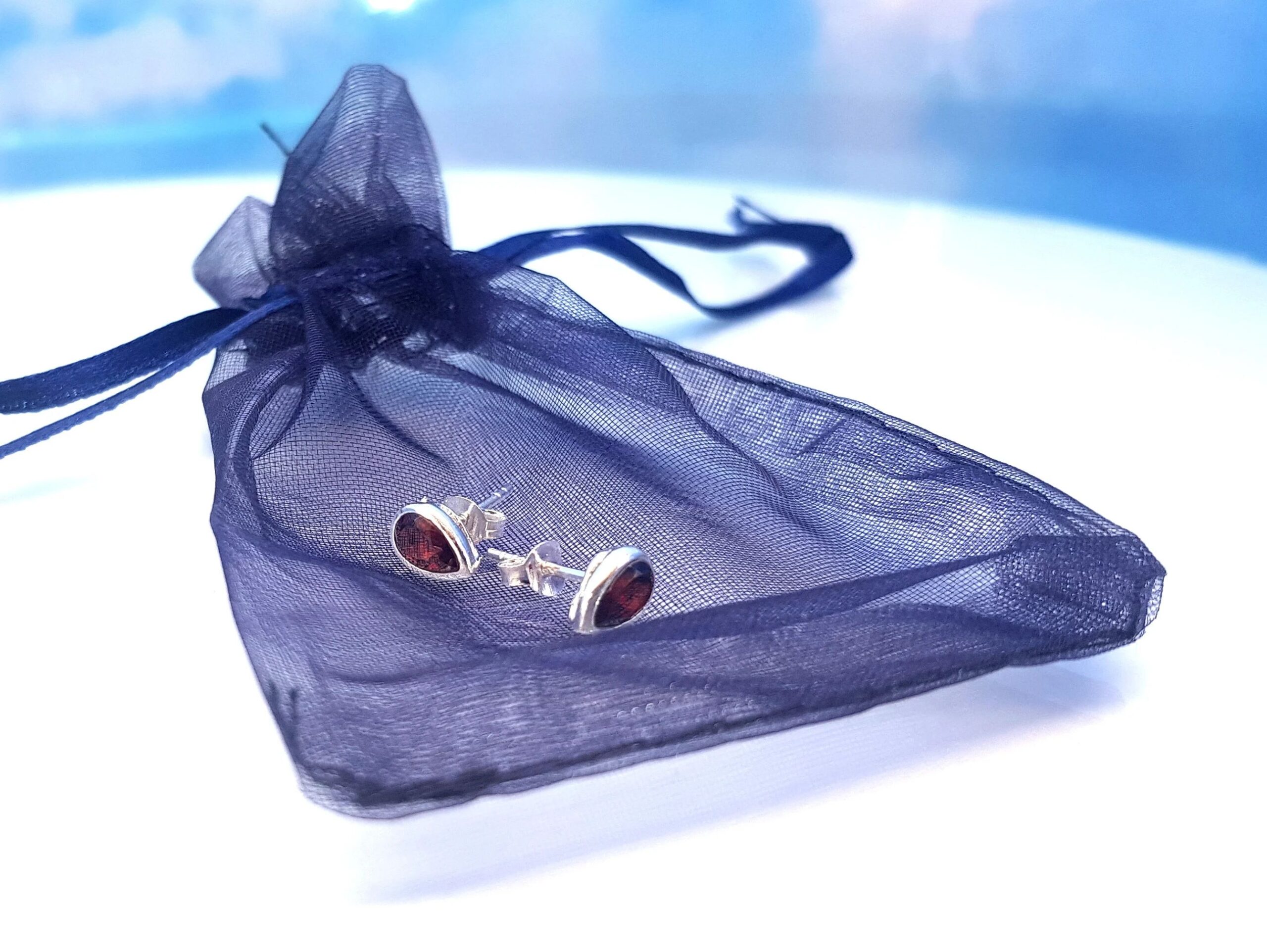 Ohrringe Granat 925 Silber