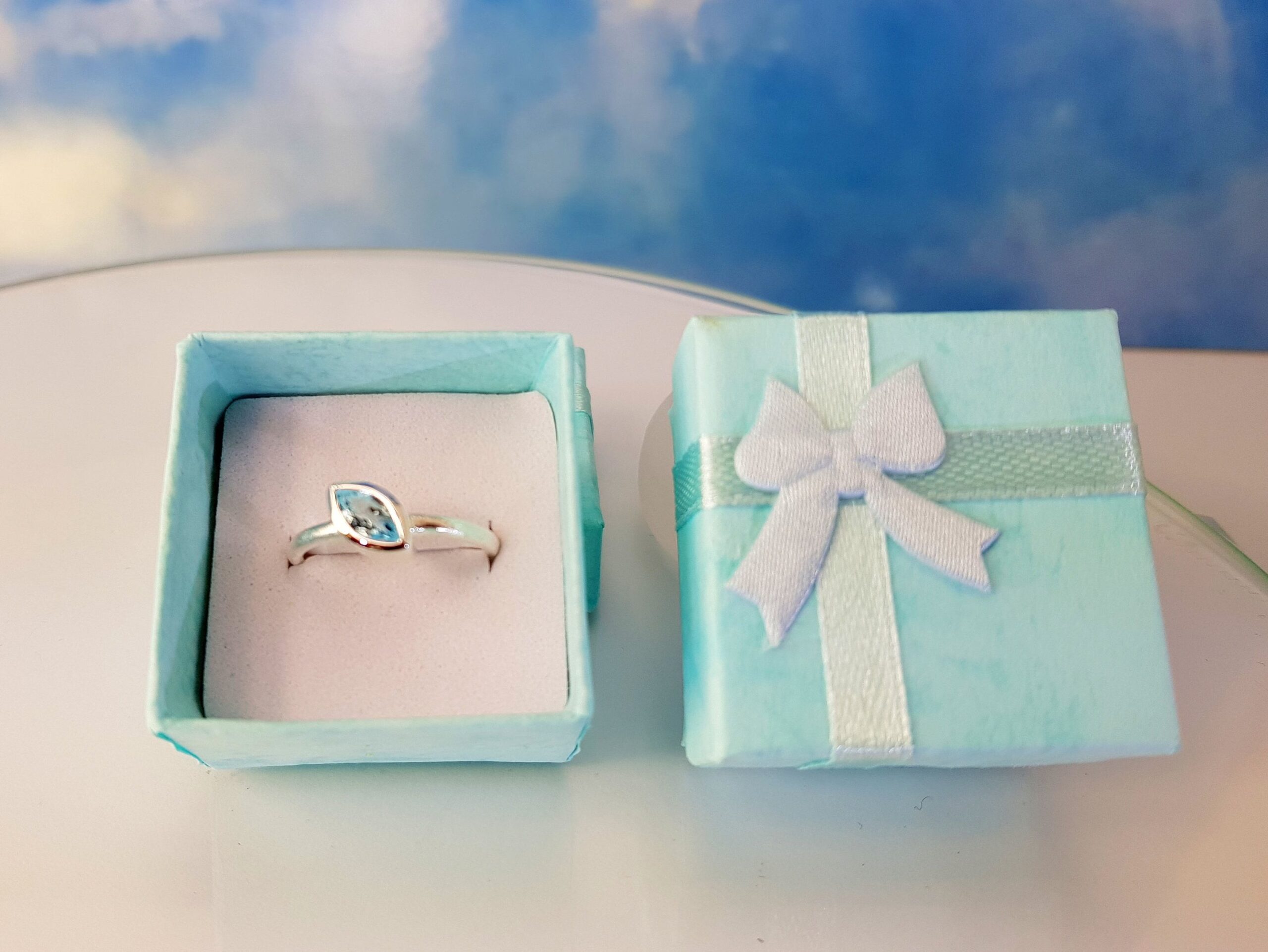 Ring Blau Topas facettiert Sterlingsilber