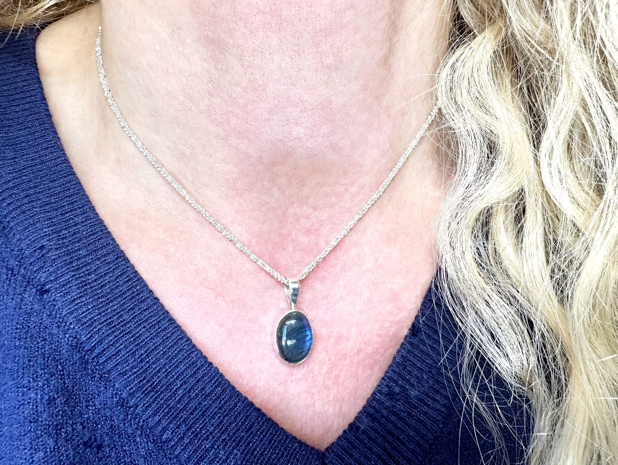 Anhänger Labradorit Silber