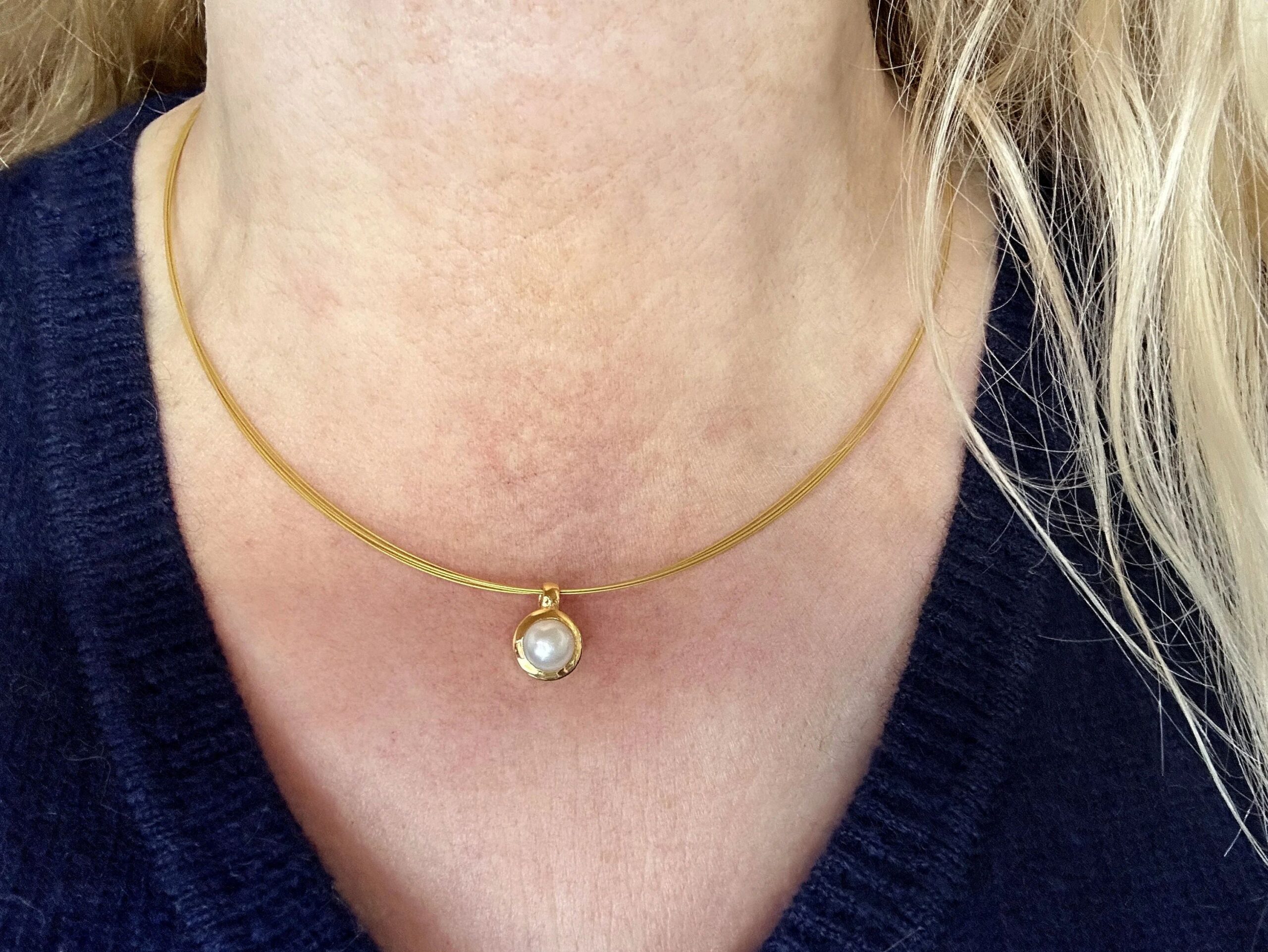 Anhänger echte Perle Gold